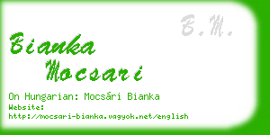 bianka mocsari business card
